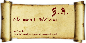 Zámbori Múzsa névjegykártya